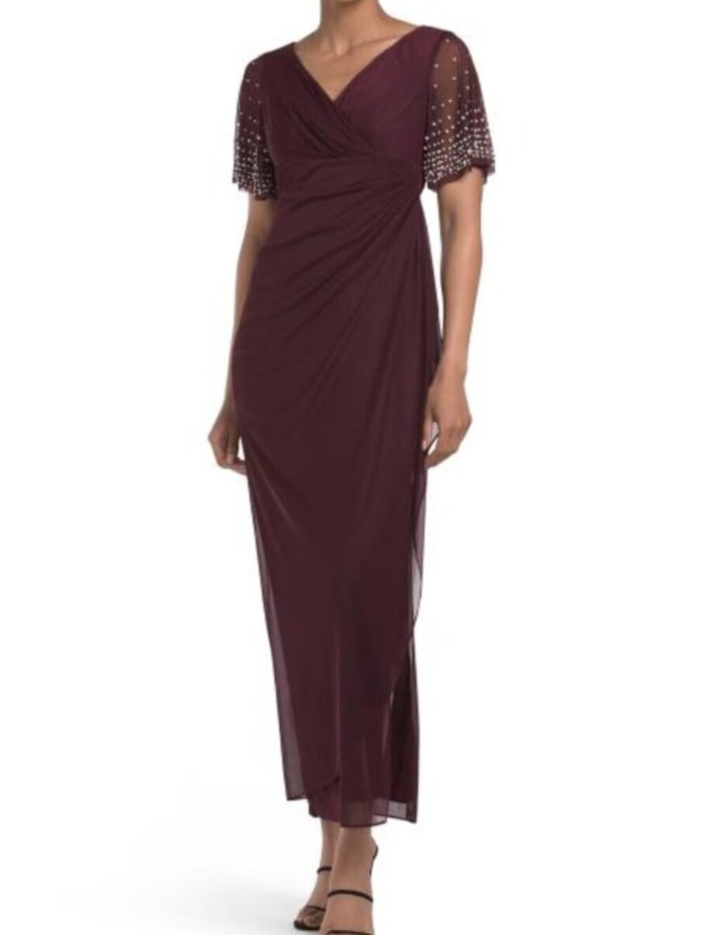 ALEX EVENINGS Long Empire Waist Dress